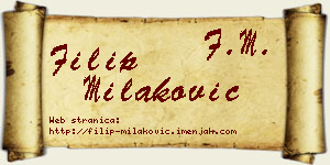 Filip Milaković vizit kartica